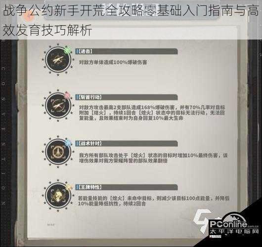 战争公约新手开荒全攻略零基础入门指南与高效发育技巧解析