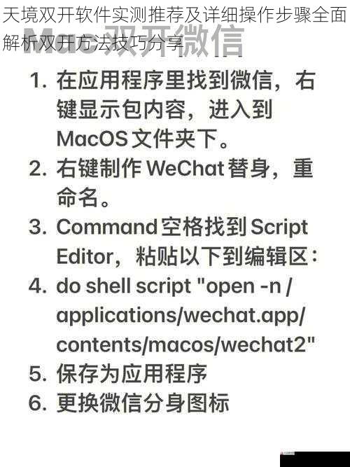 天境双开软件实测推荐及详细操作步骤全面解析双开方法技巧分享