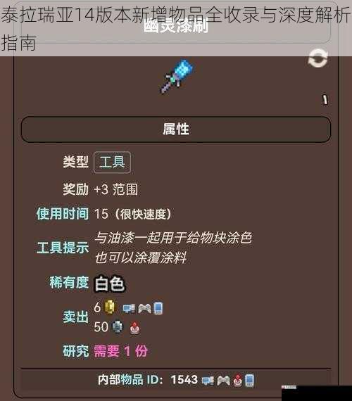 泰拉瑞亚14版本新增物品全收录与深度解析指南