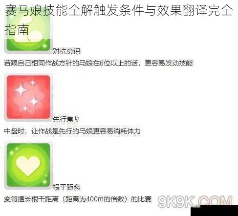 赛马娘技能全解触发条件与效果翻译完全指南
