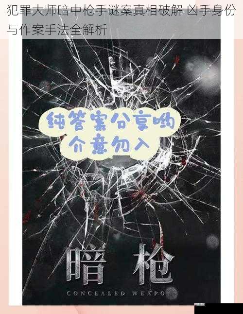 犯罪大师暗中枪手谜案真相破解 凶手身份与作案手法全解析
