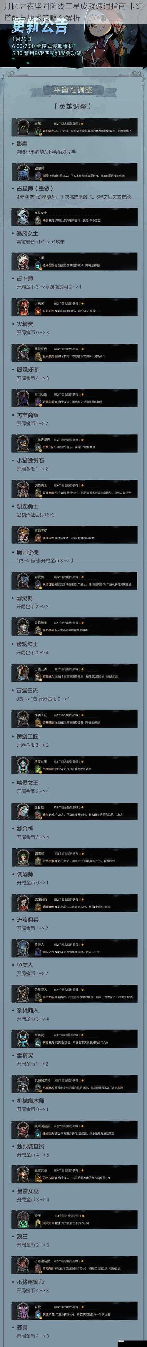 月圆之夜坚固防线三星成就速通指南 卡组搭配与战术策略全解析