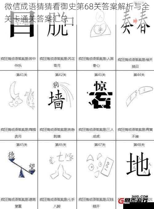 微信成语猜猜看御史第68关答案解析与全关卡通关答案汇总