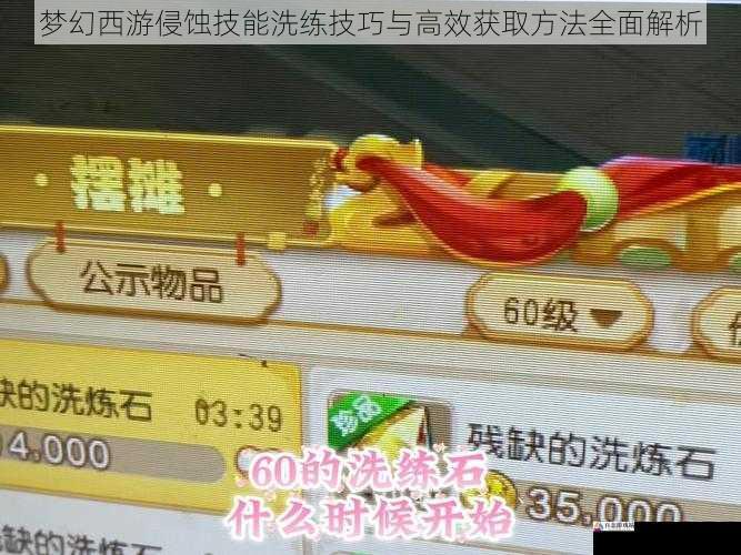 梦幻西游侵蚀技能洗练技巧与高效获取方法全面解析