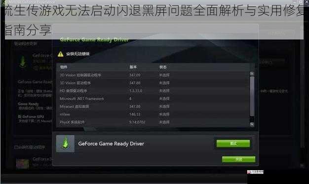 琉生传游戏无法启动闪退黑屏问题全面解析与实用修复指南分享