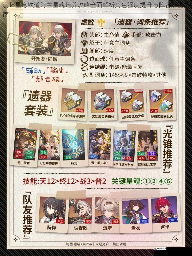 崩坏星穹铁道阿兰星魂培养攻略全面解析角色强度提升与阵容搭配指南